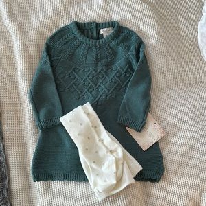 Rachel Zoe green sweater dress 12-18 months